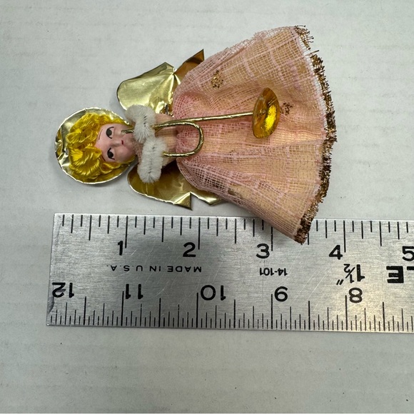 Shiny Brite 5 Kitsch Christmas Angels Ornaments Max Eckardt  1959 Japan Paper - Picture 7 of 9